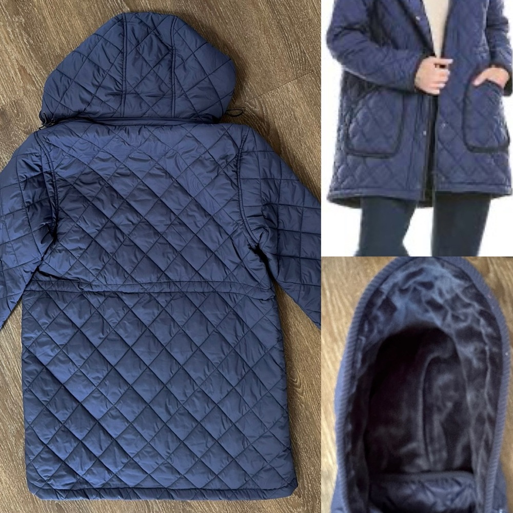 Women’s Bernardo All Day puffer Jacket Navy Blue Size Small NWT - Picture 2 of 14